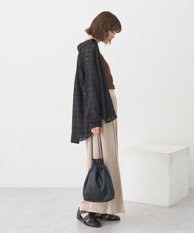 earth music&ecology マットサテンスカーチョ Beige