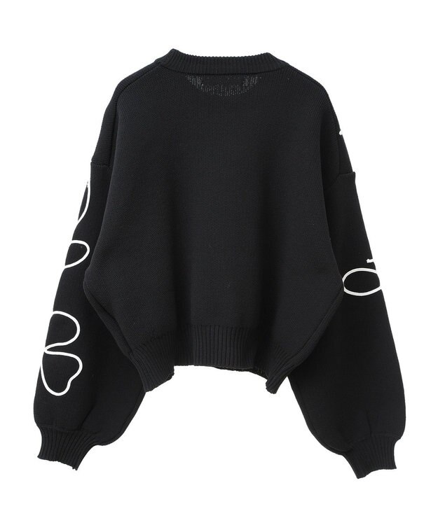 Green Parks ・ＥＬＥＮＣＡＲＥ　ＤＵＥ　コード刺繍花柄ニット Black