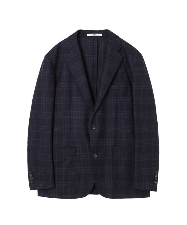DAKS フランネルチェックジャケット ネイビー