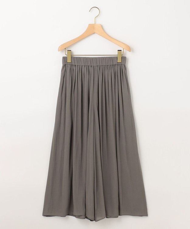 組曲 【ウエストゴム・WEB限定】シアープリーツライクシフォン パンツ グレー系