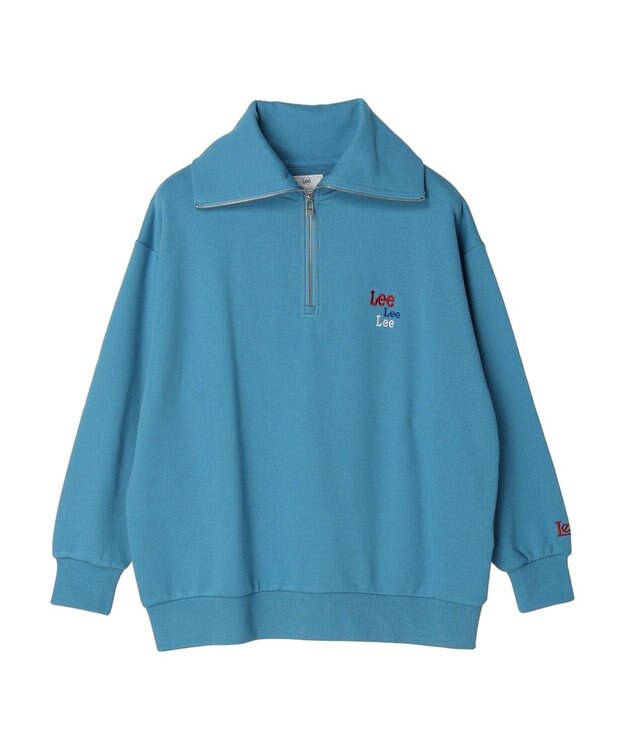 earth music&ecology Ｌｅｅ×ｅ．ｍ．ａ．ｅ．　ハーフジップ刺繍スウェット Blue