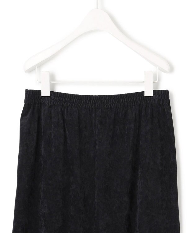 ICB L 【洗える】ストレッチスエード ナロースカート ブラック系