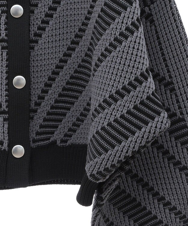 Green Parks ・ＥＬＥＮＣＡＲＥ　ＤＵＥ　ジャカードカーディガン Charcoal Gray