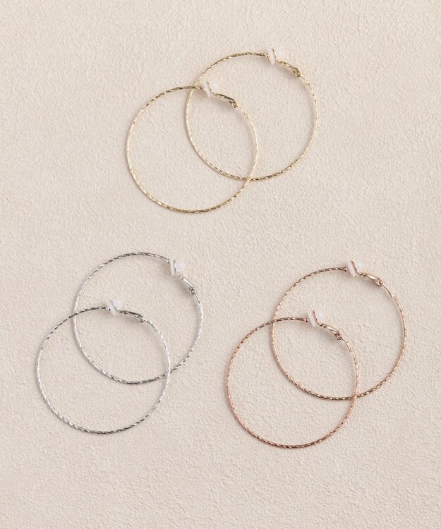 Phoebe ≪雑誌掲載商品≫ツイストラインフープイヤリング　ゴールド ゴールド