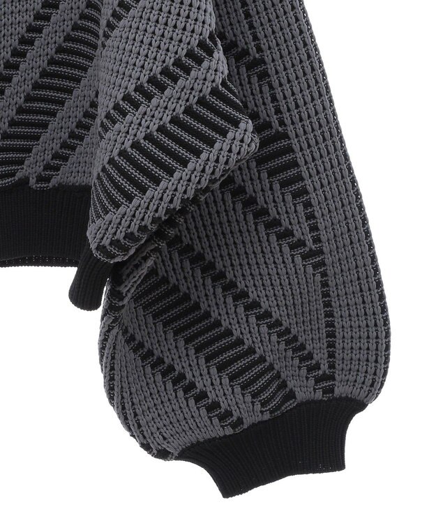 Green Parks ・ＥＬＥＮＣＡＲＥ　ＤＵＥ　ジャカードカーディガン Charcoal Gray