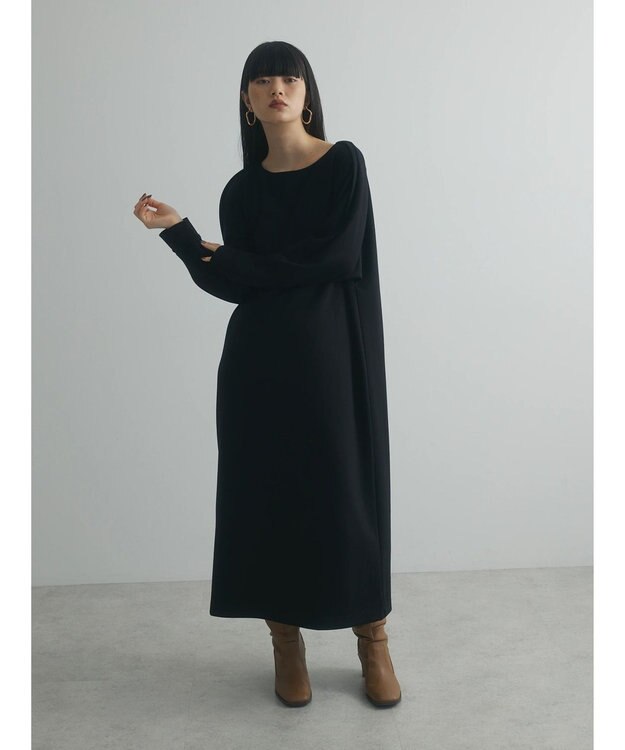 Green Parks armonia．ダンボール配色ワンピース Black