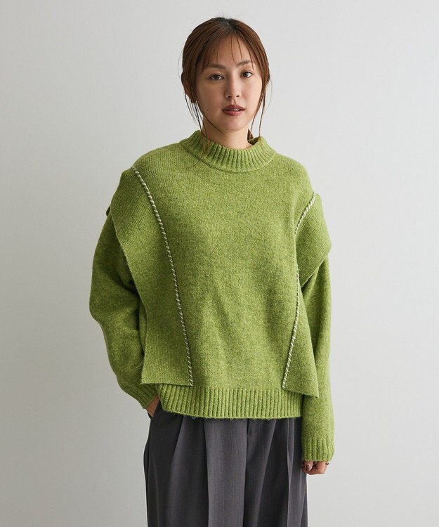 CRAFT STANDARD BOUTIQUE ハンドステッチデザインニットプルオーバー Green