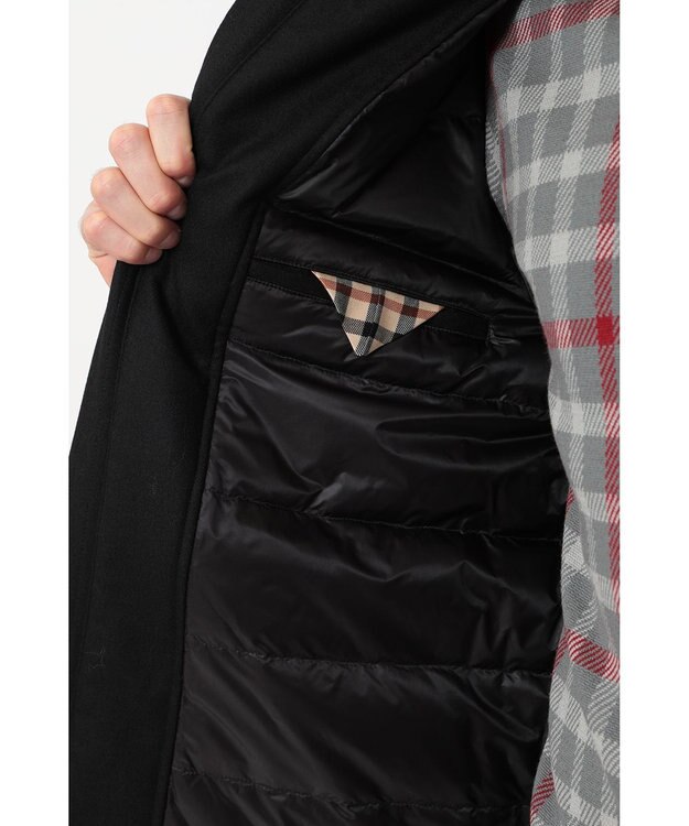 DAKS フラノステンカラーダウンジャケット ブラック