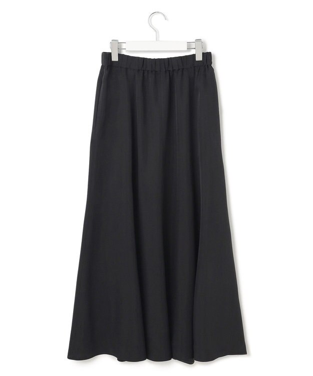 23区 【接触冷感/洗える】フィブリルツイル ギャザー スカート ブラック系