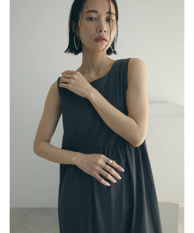 Green Parks armonia.バッククロスワンピース Charcoal Gray