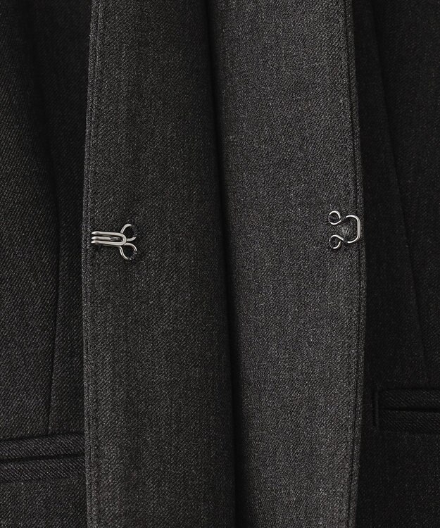 J.PRESS LADIES S 【洗える】アルガンシルク ノーカラー ジャケット グレー系