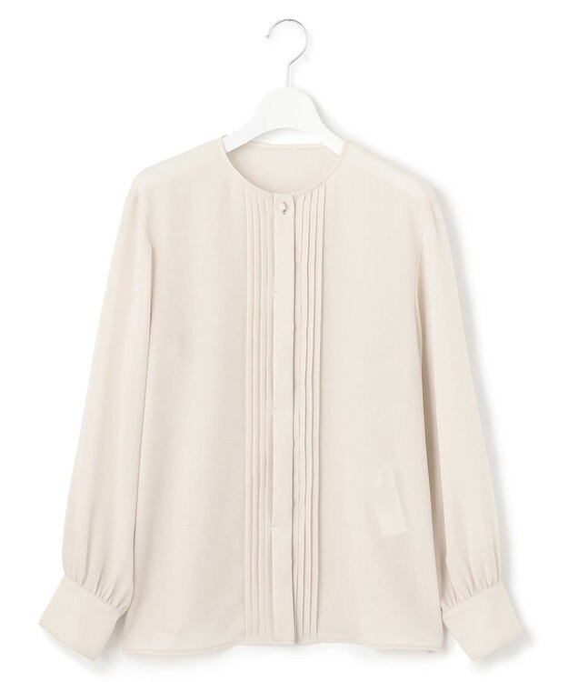 23区 L 【洗える】ピンタック ディテール ブラウス ベージュ系