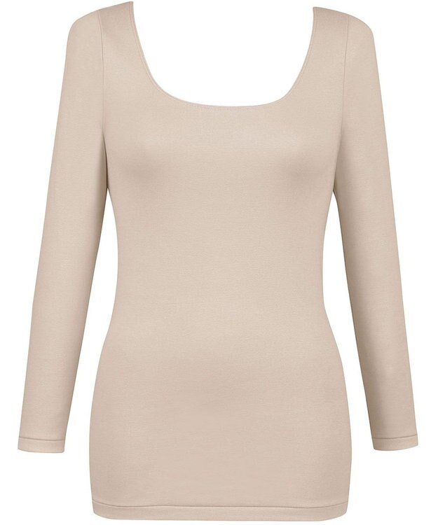 Wing あったかインナー オーガニックコットン混 やわらかくやさしい肌ざわり 【綿の贅沢オーガニック】 綿混 保温性 8分袖 長袖 秋 冬 EL4831ウイング／ワコール ベージュ