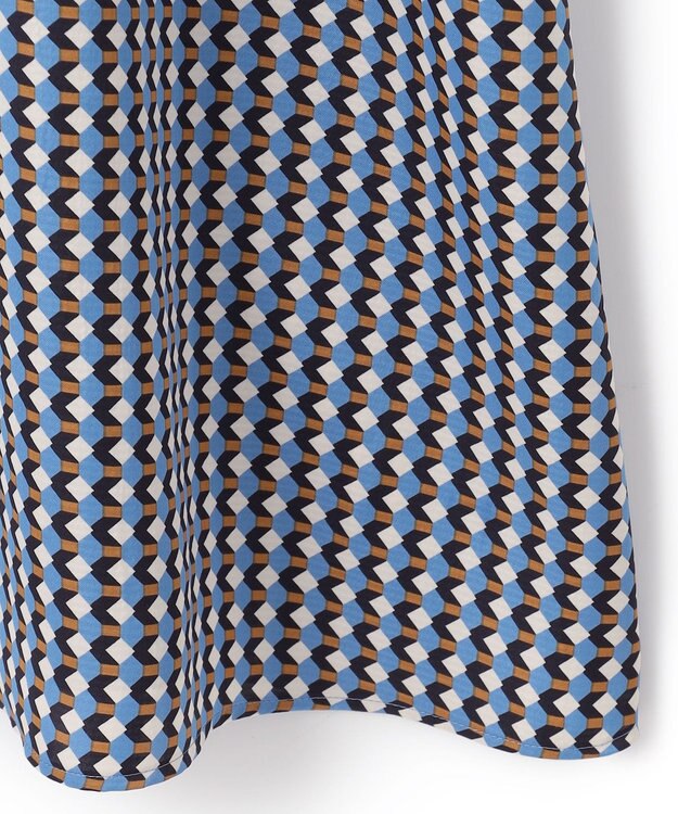 BEIGE， MABILLON / マトンスリーブドレス Sax x Brown