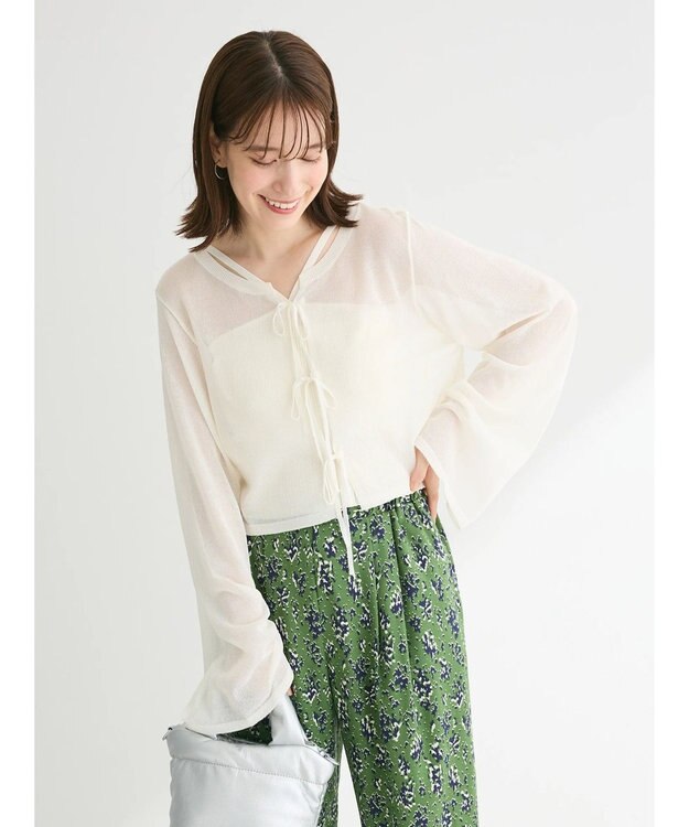 Green Parks ・swing by SET2点ニットカーデ&ニットキャミ Off White