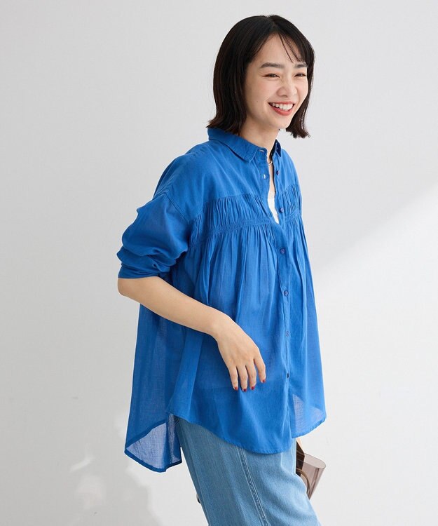 Green Parks 長袖ボイルシャツ Blue
