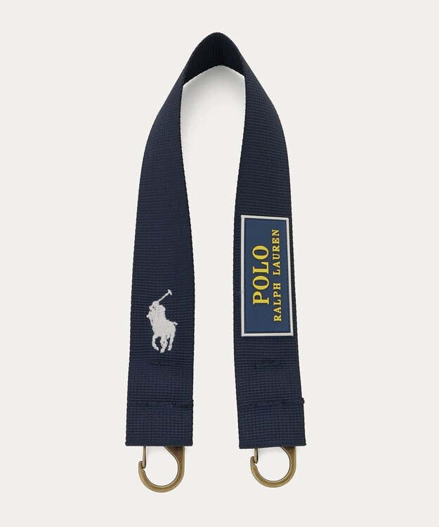MOONBAT POLO RALPH LAUREN(ポロ ラルフローレン)カラビナ付き ストラップベルト 無地 撥水加工 ネイビーブルー