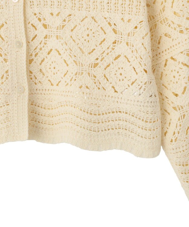 AMERICAN HOLIC クロシェニットカーディガン Ivory