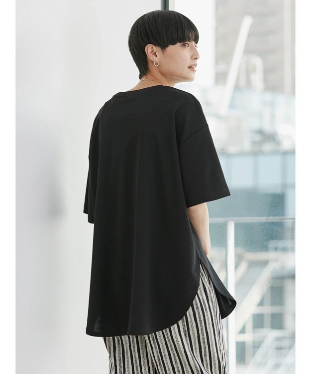 AMERICAN HOLIC 抗菌防臭　Ｄａｉｌｙ！　裾ラウンドカットチュニック1 Black