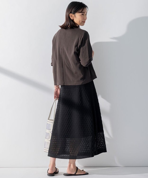 23区 【洗える】シアー カーディガン グレー系