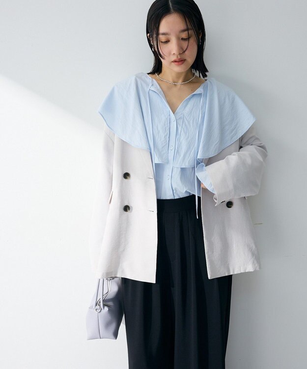 Green Parks オーバーサイズＷ釦ライトジャケット Light Gray