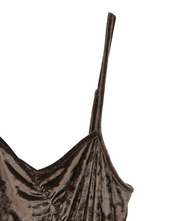 earth music&ecology クラッシュベロアシャーリングワンピース Brown