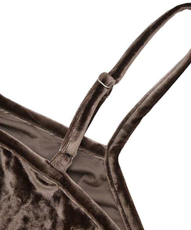 earth music&ecology クラッシュベロアシャーリングワンピース Brown