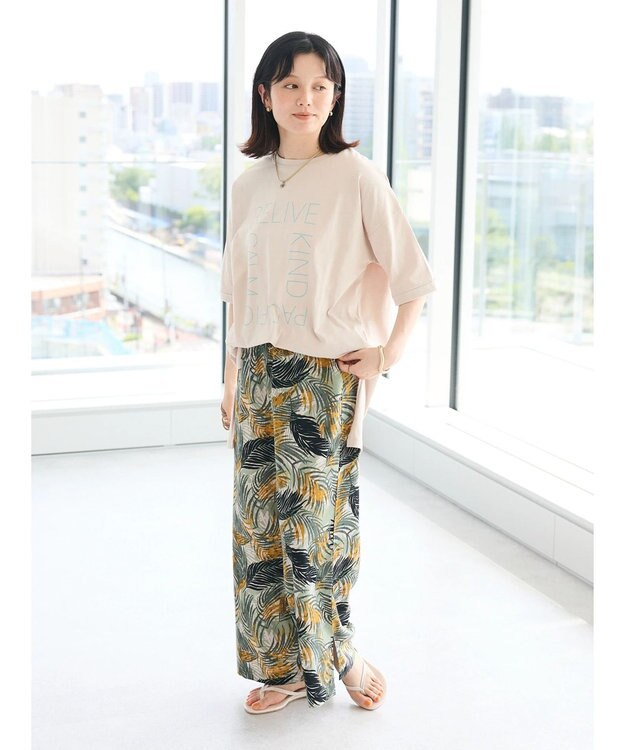 CRAFT STANDARD BOUTIQUE シルケット天竺　スクエアＰＴ　ＢＩＧ　Ｔｅｅ　Ｓ／Ｓ Gray Beige