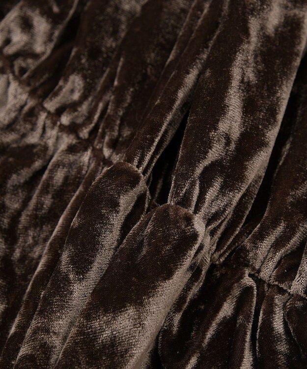 earth music&ecology クラッシュベロアシャーリングワンピース Brown