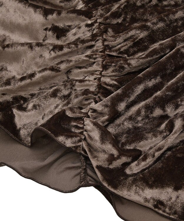 earth music&ecology クラッシュベロアシャーリングワンピース Brown