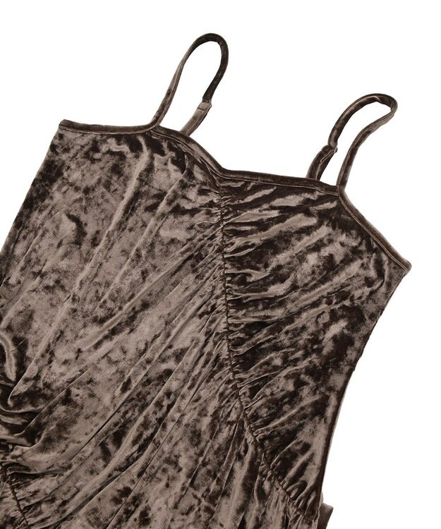 earth music&ecology クラッシュベロアシャーリングワンピース Brown