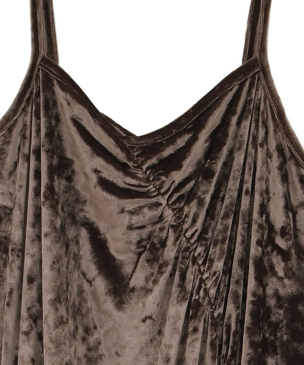 earth music&ecology クラッシュベロアシャーリングワンピース Brown