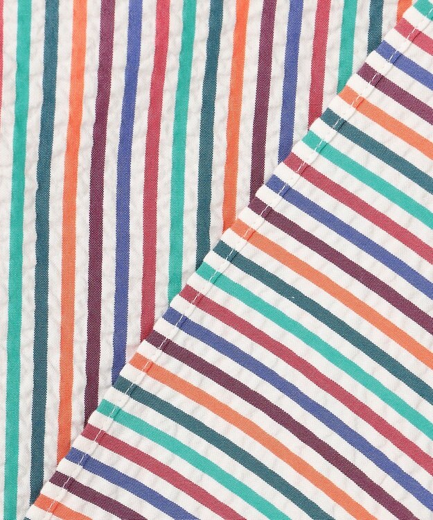 J.PRESS MEN 【J.PRESS ORIGINALS】Cotton Silk Seersucker Regular Half Sleeve Shirt / Baggy-Fit ホワイト系8