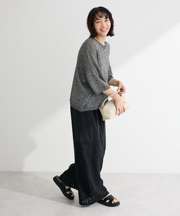 Green Parks ざっくりニットプルオーバー Gray