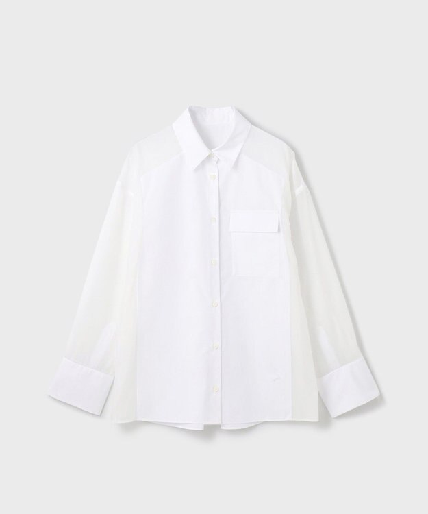 GRACE CONTINENTAL シアーコンビオーバーシャツ ホワイト