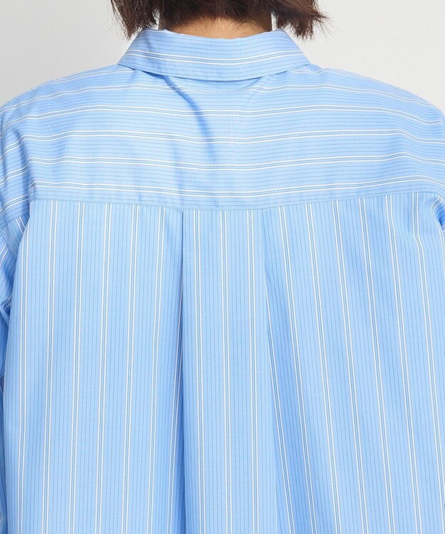 CRAFT STANDARD BOUTIQUE シワ軽減/イージーケアビッグシャツ Stripe Sax