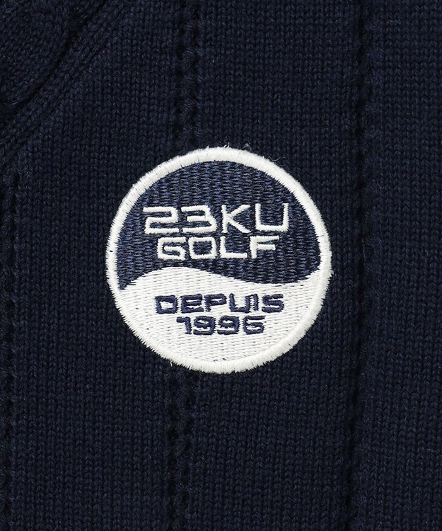 23区GOLF 【WOMEN】コットンアクリル ニットベスト ネイビー系