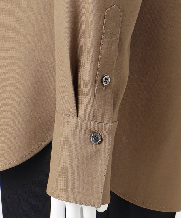 23区 S 【エステータ】ウールツイル バンドカラーシャツ ベージュ系