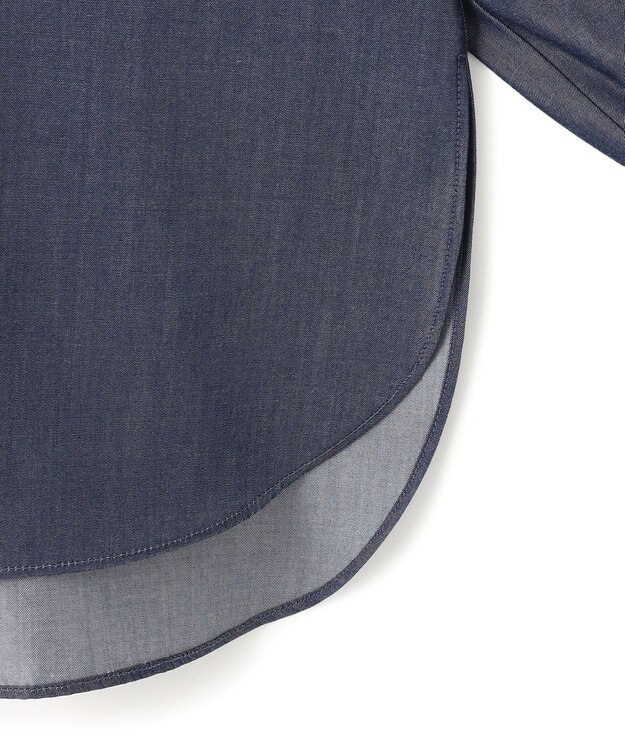 UNFILO シャンブレーデニム ショルダータックブラウス インディゴ