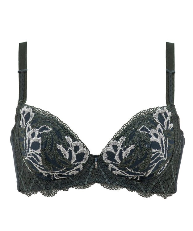 BRADELIS New York 【BRADELIS New York / 育乳ブラ・STEP2 寄せる】ローズステップ2ブラ23A1  脇高設計でスッキリ補正するブラ ダークグリーン