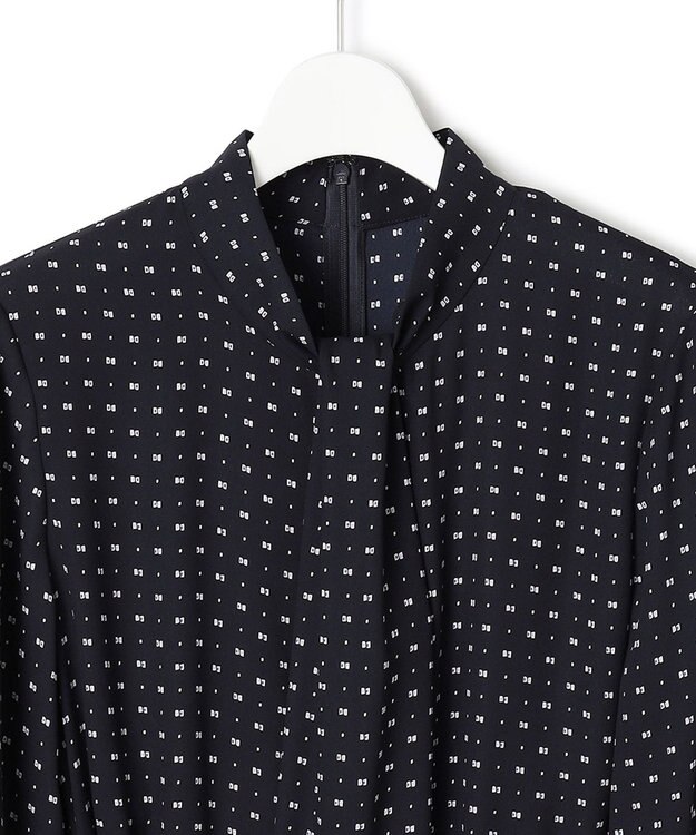 23区 L スクエアドット プリント ワンピース ネイビー系5