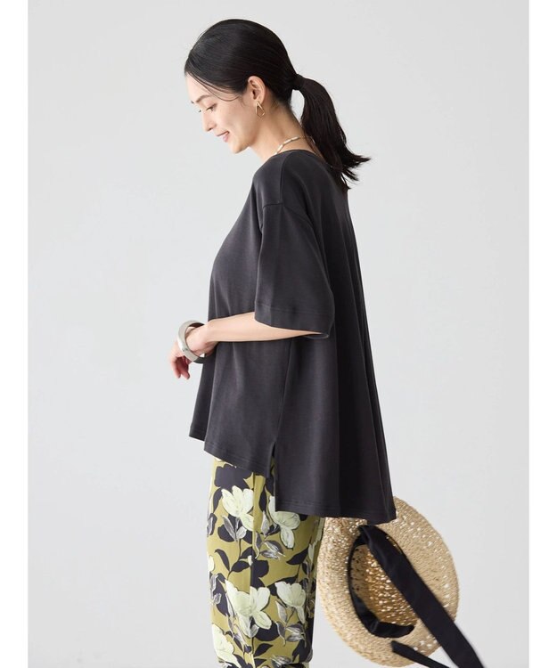 AMERICAN HOLIC 抗菌防臭＋接触冷感クルーネックカットプルオーバー Charcoal Gray