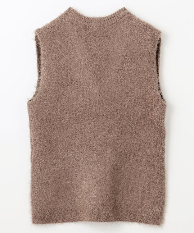 ANY L 【洗濯機可】フェザーニットベスト モカ