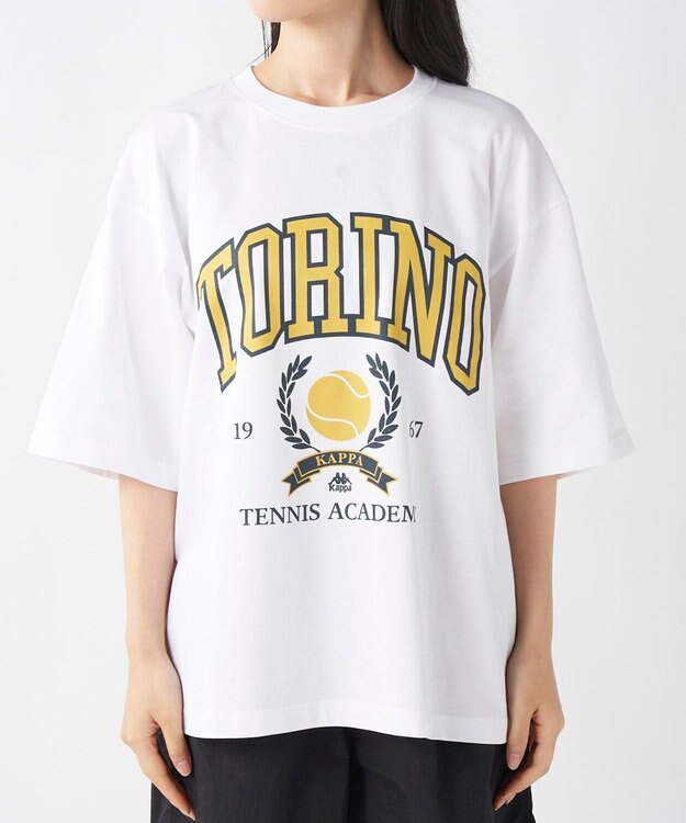 OP／FILA 【Kappa】ルーズフィット テニスグラフィックTシャツ ホワイト
