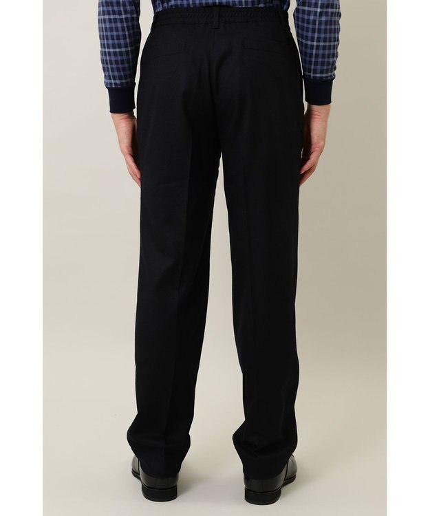 DAKS ウールストレッチフランネルパンツ ネイビー