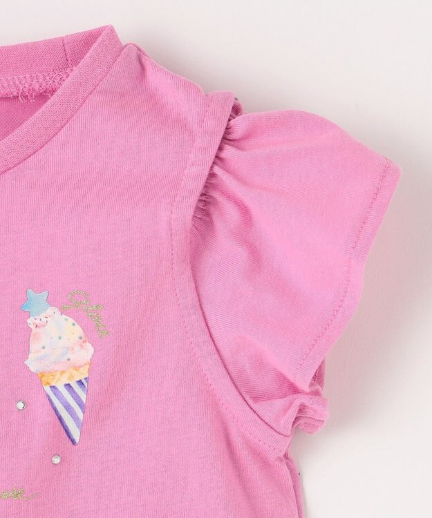 ANY KIDS スイーツ オン・オフショルダー Tシャツ ピンク