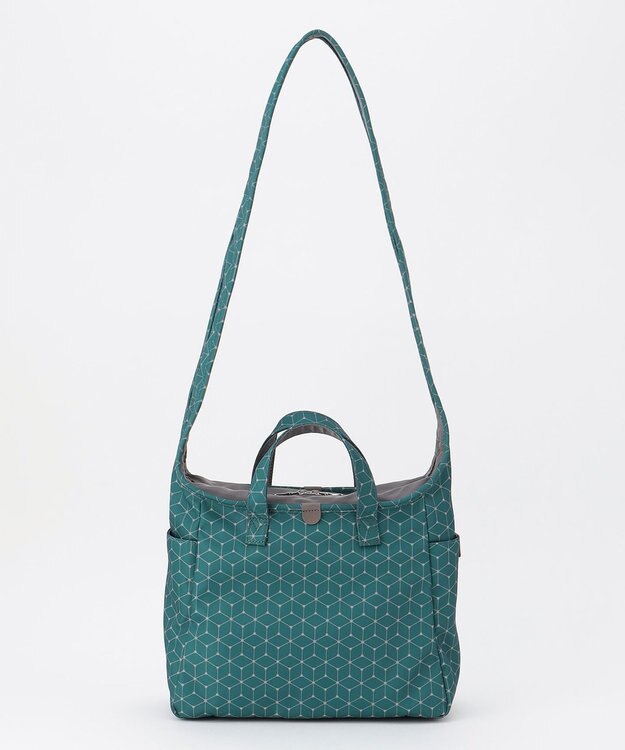 Y'SACCS キュービック×ポイントドット　2WAYトート＆ショルダー　Sサイズ ブルー