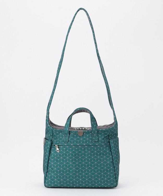 Y'SACCS キュービック×ポイントドット　2WAYトート＆ショルダー　Sサイズ ブルー