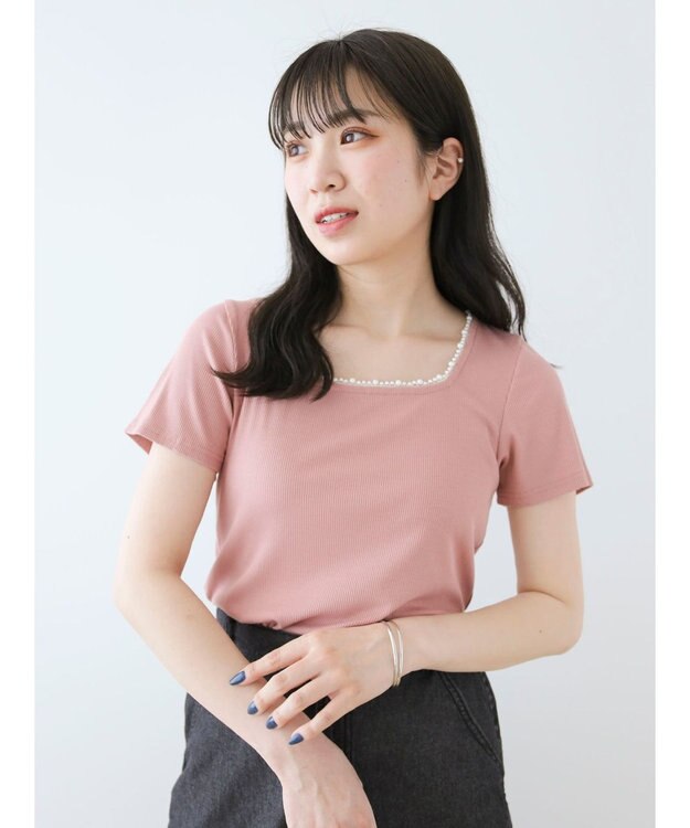 Green Parks ・ＳＵＧＡＲ　ＳＰＯＯＮ　パールスクエアプルオーバー Pink