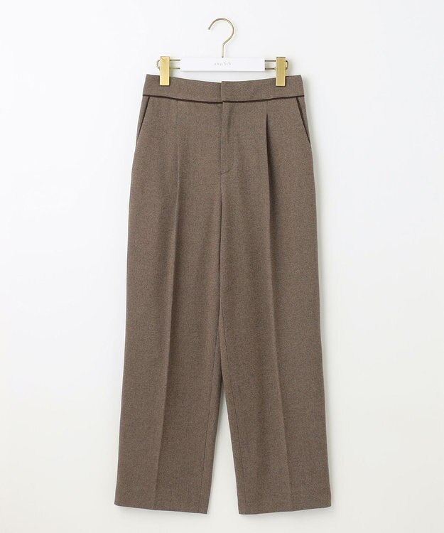 ANY SIS 【洗える】ハイウエストソフトテーパード パンツ ブラウン系